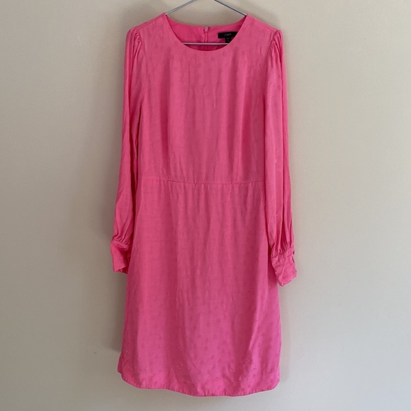Lk NEW JCREW spring shift Mother's Day spring dress pink w/dots size 6 tall - Picture 4 of 8